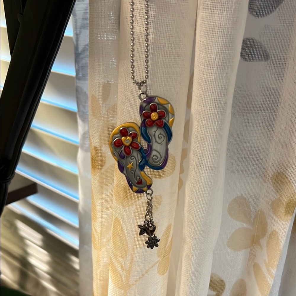 Colorful Flip Flop Pendant, Keychain, Purse Dangle or Necklace